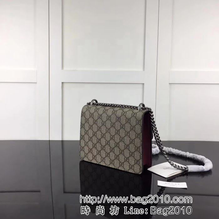 GUCCI古馳原單 新款專櫃品質原單貨實物實拍 421970啡pvc配棗紅單肩斜挎包 HY1034